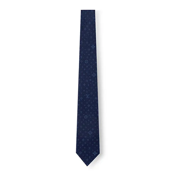 Cà Vạt Nam Louis Vuitton LV Monogram Stars Tie M78022 Navy Blue Màu Xanh Họa Tiết