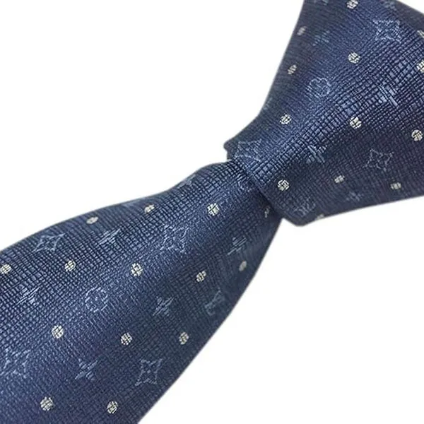 Cà Vạt Nam Louis Vuitton LV Necktie Cravat Dots Blue Marine M75979 Màu Xanh