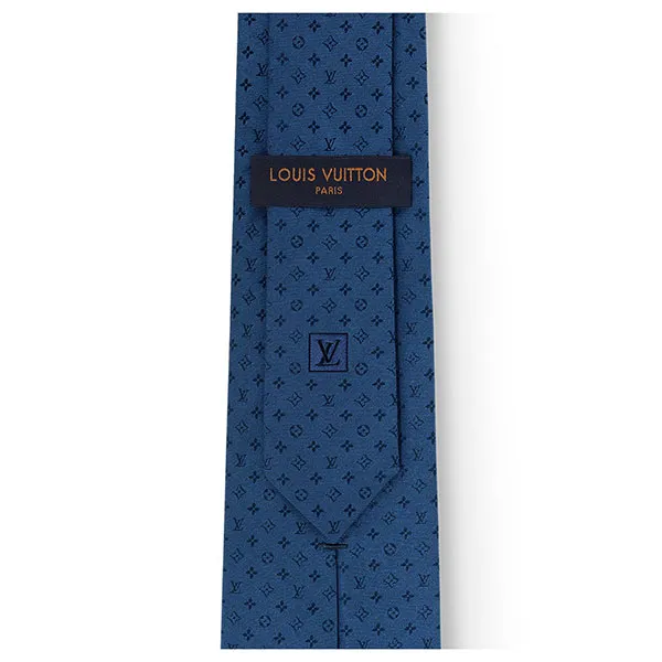 Cà Vạt Nam Louis Vuitton LV Neo Monogramissime Capsule Tie M75988 Navy Blue Màu Xanh