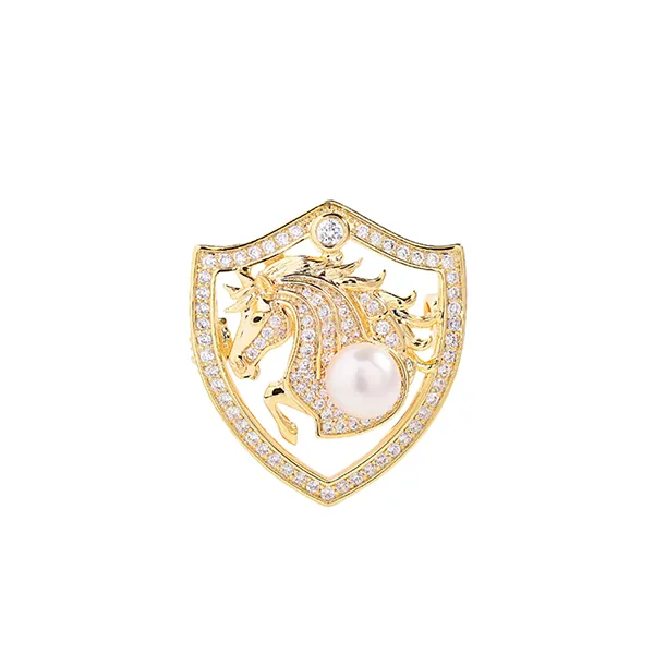 Cài Áo Nữ Meri Emblem Steed BR986 Màu Vàng Gold