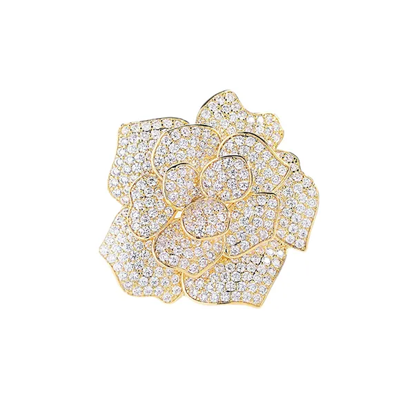 Cài Áo Nữ Meri Golden Camellia BR985 Màu Vàng Gold