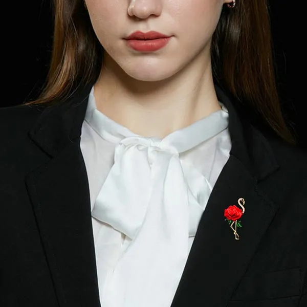 Cài Áo Nữ Meri Rose Flamingo BR973 Màu Đỏ