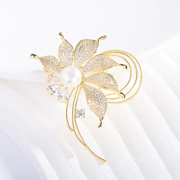 Cài Áo Nữ Meri Yellow Flower BR984 Màu Vàng Gold