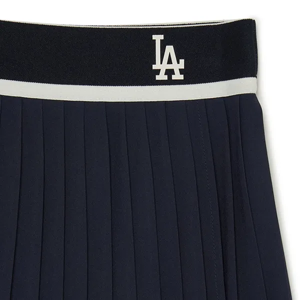 Chân Váy Xếp Ly Nữ MLB Classic Sports Accordion Pleated LA Dodgers 3FSKG0334-07YND Màu Xanh Navy