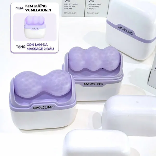 Combo 2 Kem Dưỡng Hỗ Trợ Trẻ Hóa Da Maxclinic 7% Melatonin Liposome Cream RX Tặng 01 Con Lăn Đá Lạnh