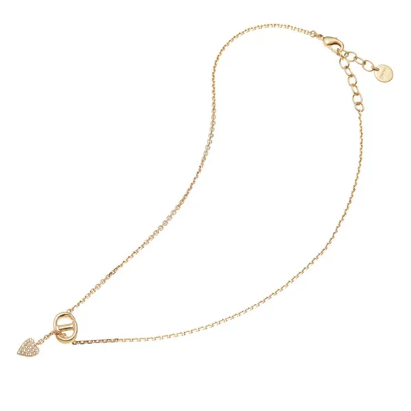Dây Chuyền Nữ Dior CD Navy Nacklace Crystal Embellished Heart Màu Vàng Gold