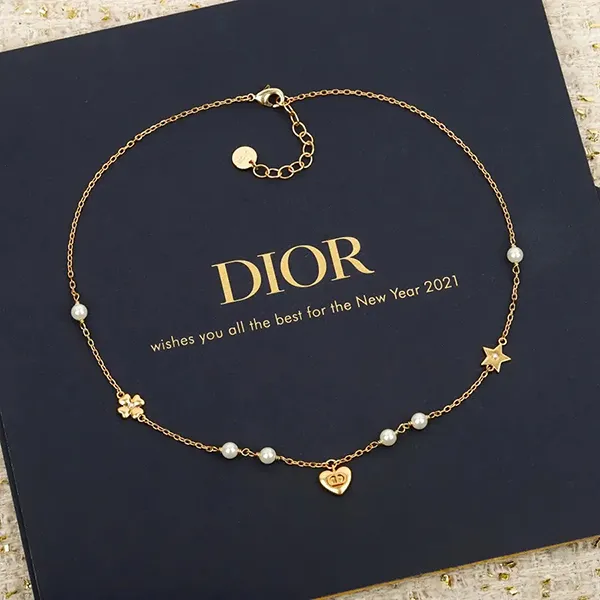 Dây Chuyền Nữ Dior Lucky Necklace Màu Vàng Gold