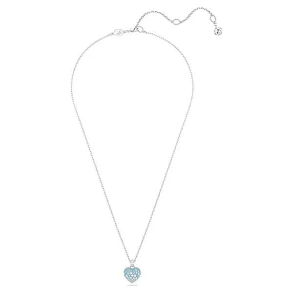 Dây Chuyền Nữ Swarovski Hyperbola pendant Heart, Blue, Rhodium Plated 5687624 Màu Xanh Bạc
