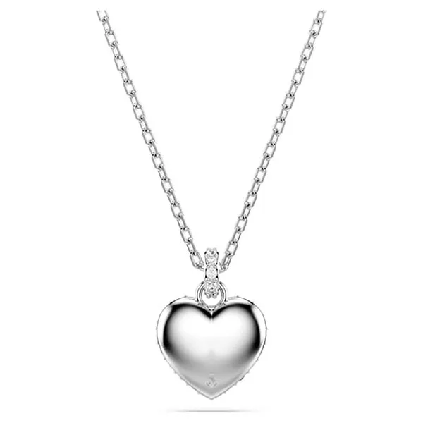 Dây Chuyền Nữ Swarovski Hyperbola pendant Heart, Blue, Rhodium Plated 5687624 Màu Xanh Bạc