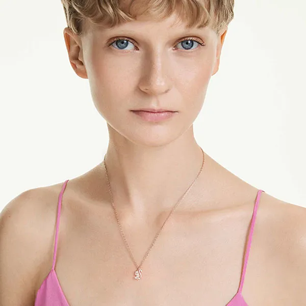 Dây Chuyền Nữ Swarovski Swan Pendant Mixed Cuts, Swan White Rose Gold-Tone Plated 5738203 Màu Vàng Hồng