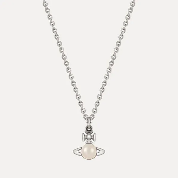 Dây Chuyền Nữ Vivienne Westwood Balbina Pendant Necklace Màu Bạc Trắng