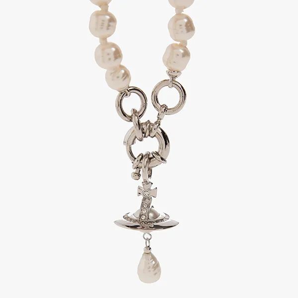 Dây Chuyền Nữ Vivienne Westwood Cream ‘Aleksa’ Necklace 63010111 02P226-P226 Màu Kem