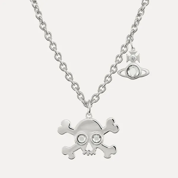 Dây Chuyền Nữ Vivienne Westwood Man Franklin Skull Pendant Necklace Màu Bạc