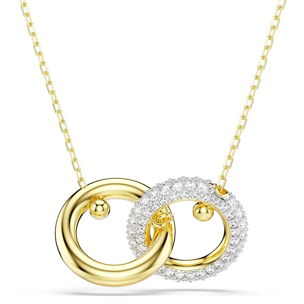 Dây Chuyền Nữ Swarovski Dextera Pendant Interlocking Loop, White, Gold-Tone Plated 5668820 Màu Vàng