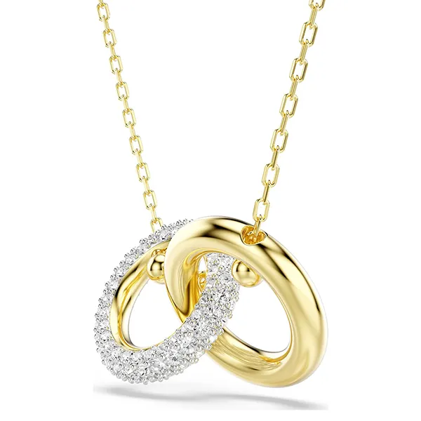 Dây Chuyền Nữ Swarovski Dextera Pendant Interlocking Loop, White, Gold-Tone Plated 5668820 Màu Vàng