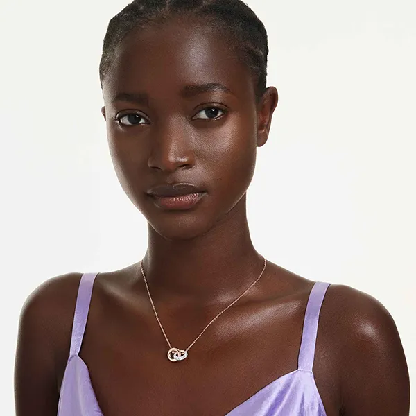 Dây Chuyền Nữ Swarovski Dextera Pendant Round Cut, White, Rose Gold-Tone Plated 5738200 Màu Vàng Hồng