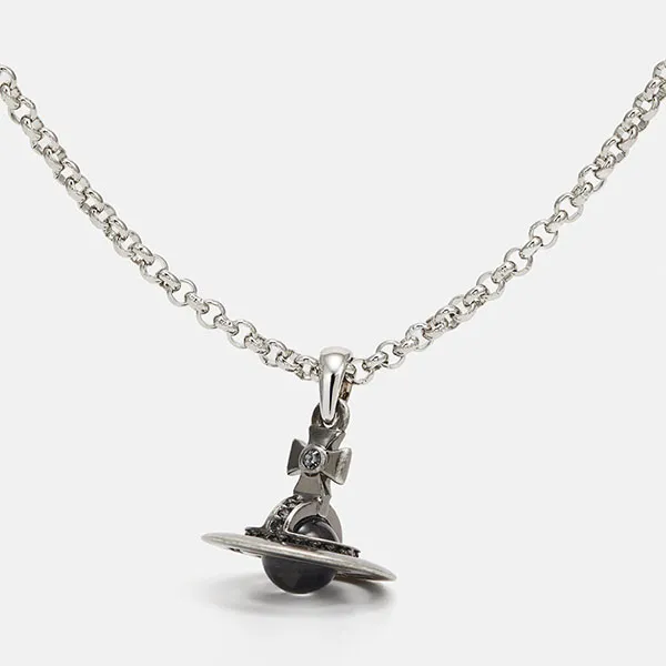 Dây Chuyền Unisex Vivienne Westwood New Petite Orb Pendant Necklace Silver VW954L04Z-D11 Màu Bạc