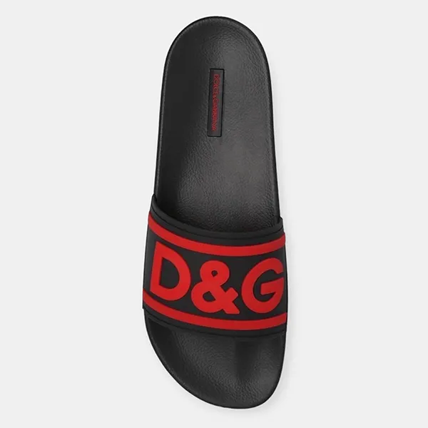 Dép Dolce & Gabbana D&G Slippers With Red Lettering CS2072AQ85889650 Màu Đỏ - Đen Size 40