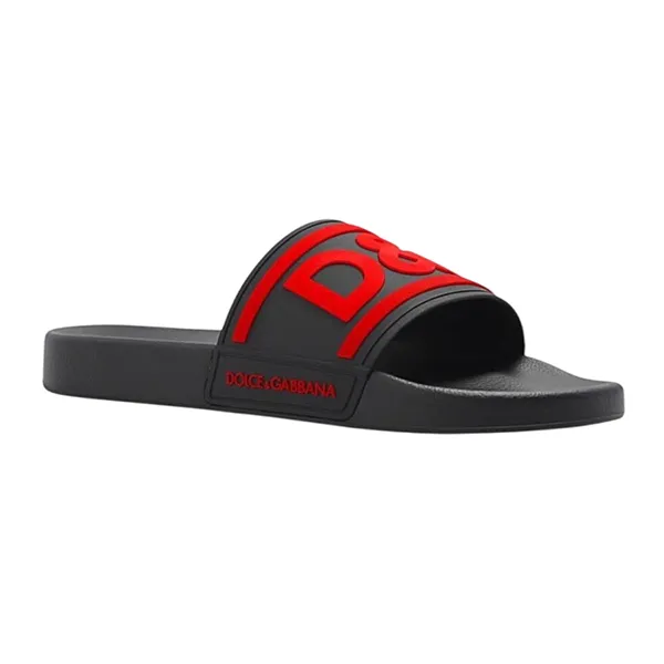 Dép Dolce & Gabbana D&G Slippers With Red Lettering CS2072AQ85889650 Màu Đỏ - Đen Size 40