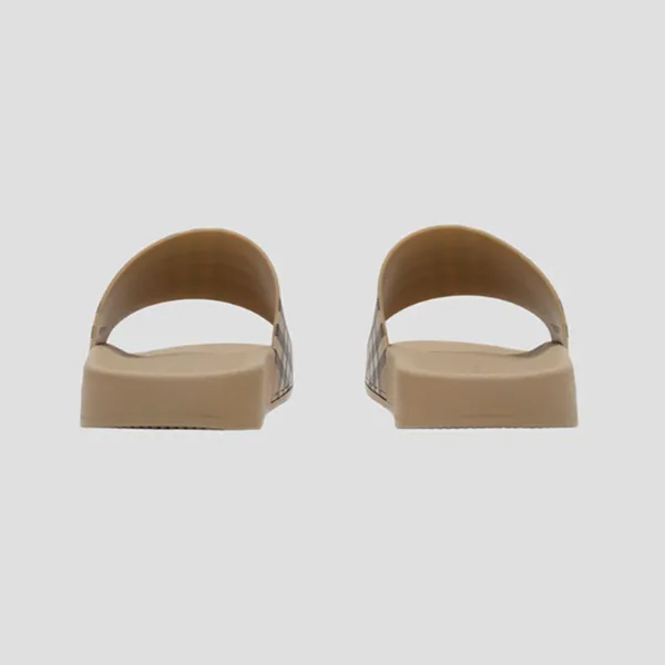Dép Nam Burberry Check Slides In Beige 8124941 Màu Be Size 39