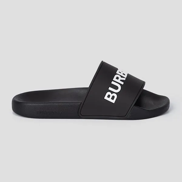 Dép Nam Burberry Logo Tech Furley Sliders In Black 8103902 Màu Đen Size 39