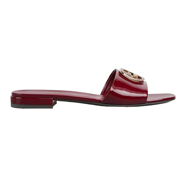 Dép Nữ Gucci Round Interlocking G Slides Màu Đỏ Size 36.5