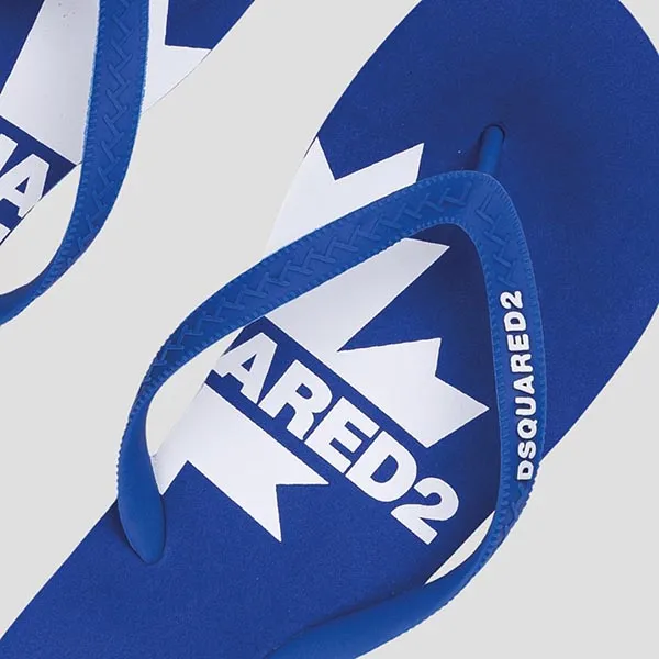 Dép Xỏ Ngón Nam Dsquared2 Flip-flops With Logo In Blue FFM000117207261M2188 Màu Xanh Blue Size 43