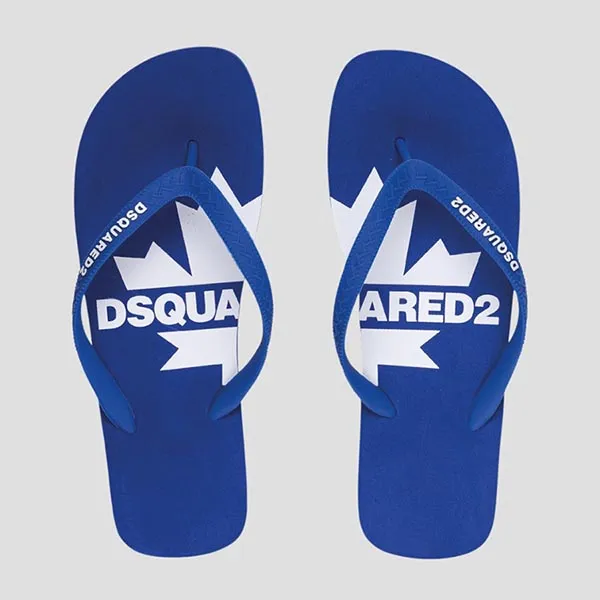 Dép Xỏ Ngón Nam Dsquared2 Flip-flops With Logo In Blue FFM000117207261M2188 Màu Xanh Blue Size 43