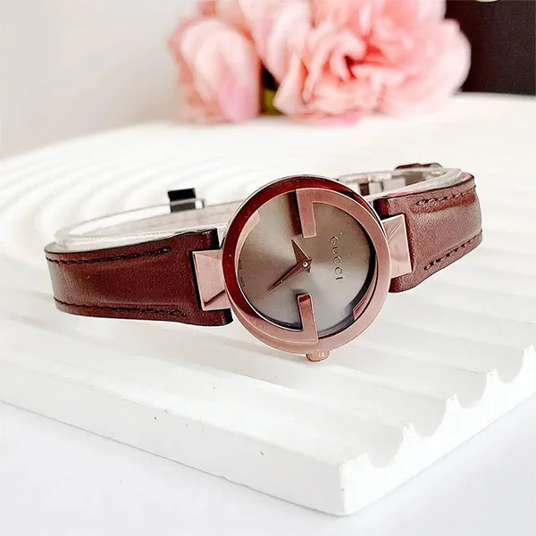Đồng Hồ Nam Gucci Interlocking YA133207 Màu Nâu