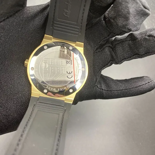 Đồng Hồ Nam Salvatore Ferragamo F-80 Classics Gol SFDT02021 Màu Vàng (Dây Da Đen)