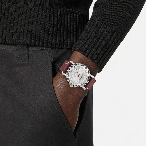 Đồng Hồ Nam Versace Greca Glam Quartz VE6D00123 Màu Đỏ/Bạc