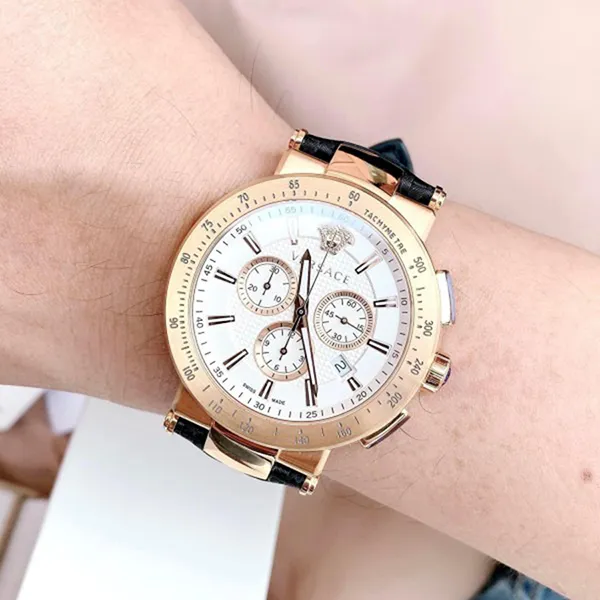 Đồng Hồ Nam Versace Mystique Chronograph Date Rose Gold VFG070013 Màu Đen