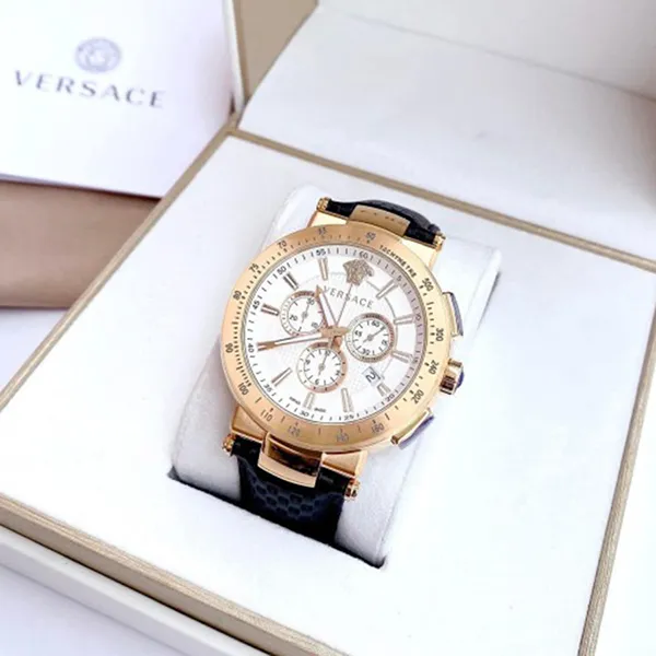 Đồng Hồ Nam Versace Mystique Chronograph Date Rose Gold VFG070013 Màu Đen