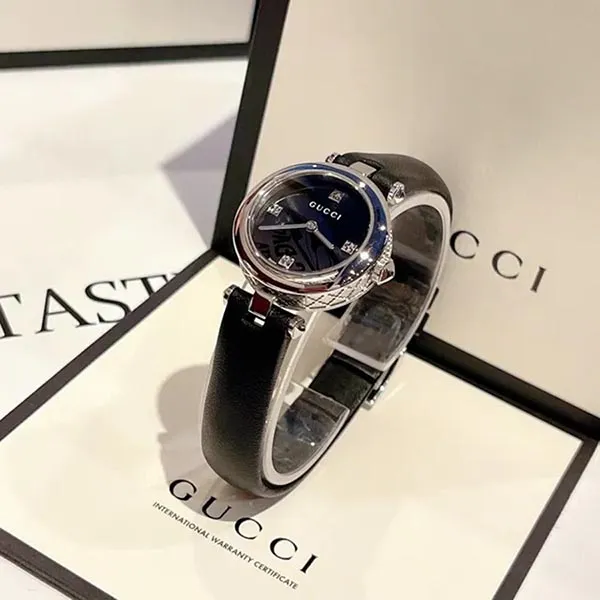 Đồng Hồ Nữ Gucci YA141506 Quartz Diamantissima Black Dial Màu Đen