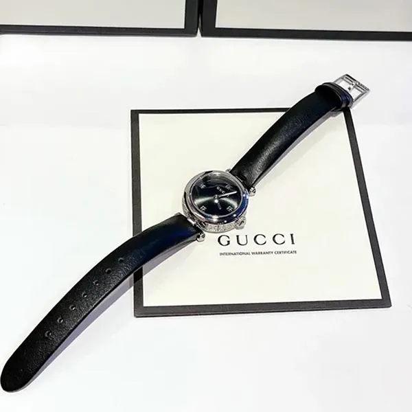 Đồng Hồ Nữ Gucci YA141506 Quartz Diamantissima Black Dial Màu Đen