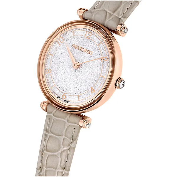 Đồng Hồ Nữ Swarovski Crystalline Wonder Watch Swiss Made, Leather Strap, Beige, Rose Gold Tone Finish 5656899 Màu Xám