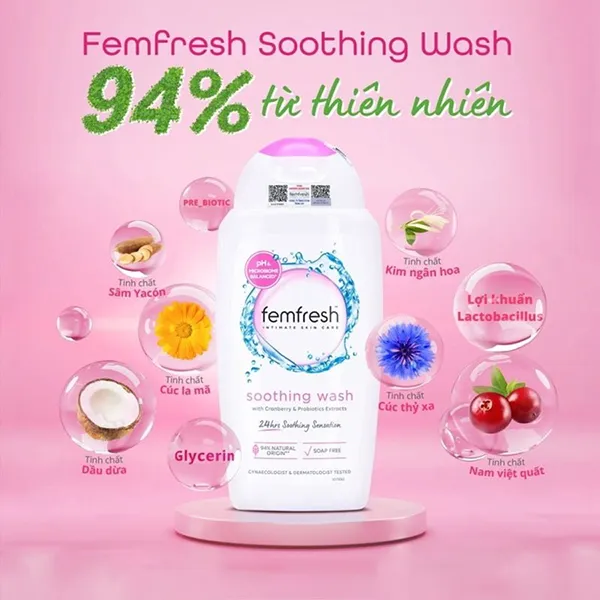 Dung Dịch Vệ Sinh Phụ Nữ Hỗ Trợ Cân Bằng Độ pH Femfresh Ultimate Care Soothing Wash 250ml