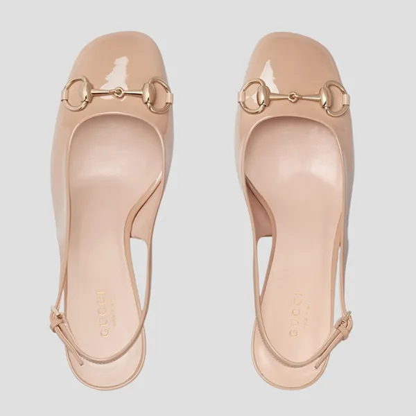 Giày Cao Gót Nữ Gucci Horsebit Slingback In Rose Beige 794324 BNC00 5931 Màu Hồng Beige Size 35.5