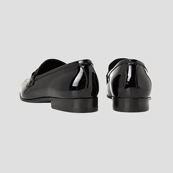 Giày Lười Nam Gucci With Horsebit Black Patent Leather Loafer 730137 BNC00 1000 Màu Đen Size 7