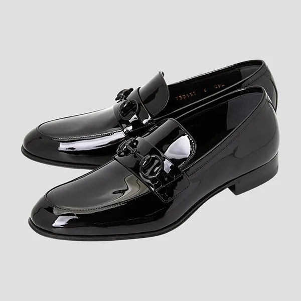 Giày Lười Nam Gucci With Horsebit Black Patent Leather Loafer 730137 BNC00 1000 Màu Đen Size 7