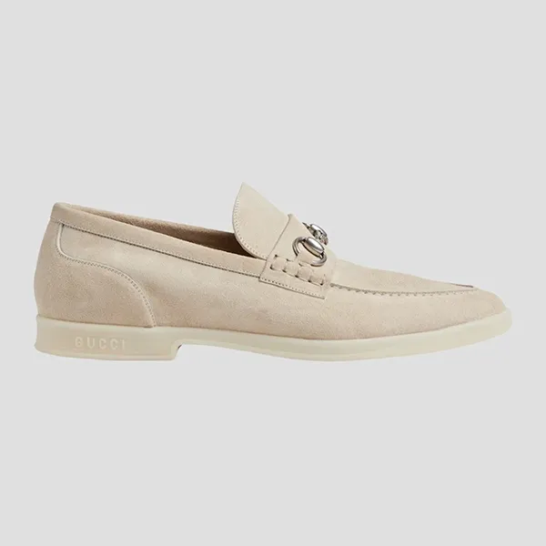Giày Lười Nam Gucci With Horsebit In Oatmeal Leather Loafer 782672 AACVH 9511 Màu Kem Size 6