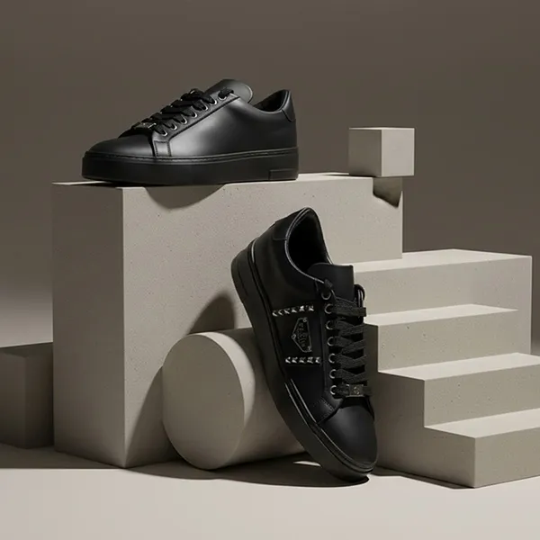 Giày Sneaker Nam Philipp Plein Tag Sport Nappa Leather Lo-Top LADS-USC0788-PLE005N_0202 Màu Đen Size 40