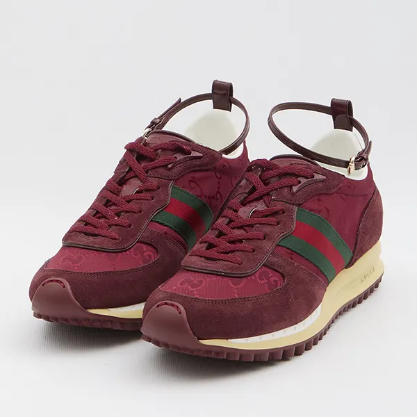 Giày Sneaker Nữ Gucci Nora Sneakers 832918 6144 Màu Đỏ Burgundy Size 35.5