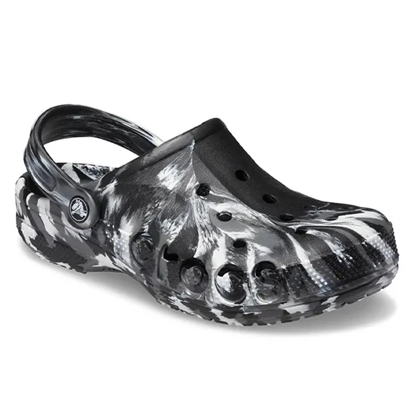 Giày Sục Crocs Clog Baya - Marble Black/White Màu Trắng Đen Size 39-40
