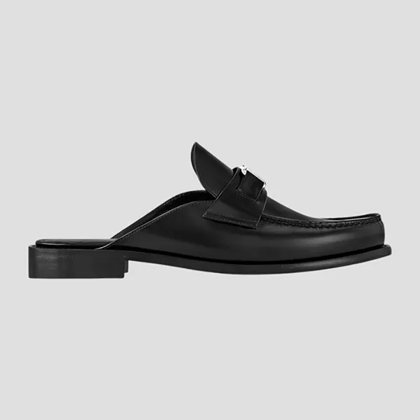 Giày Sục Nam Louis Vuitton LV Major Open Loafer In Black Leather BREL1XGZO2M080 Màu Đen Size 8