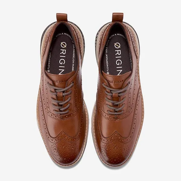 Giày Tây Nam Cole Haan Øriginal Grand Energyweave Wingtip Oxfords C40676 Màu Nâu Size 40
