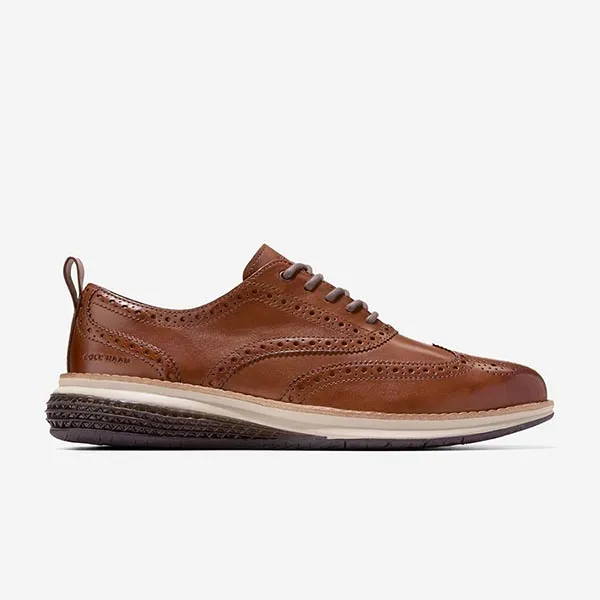 Giày Tây Nam Cole Haan Øriginal Grand Energyweave Wingtip Oxfords C40676 Màu Nâu Size 40