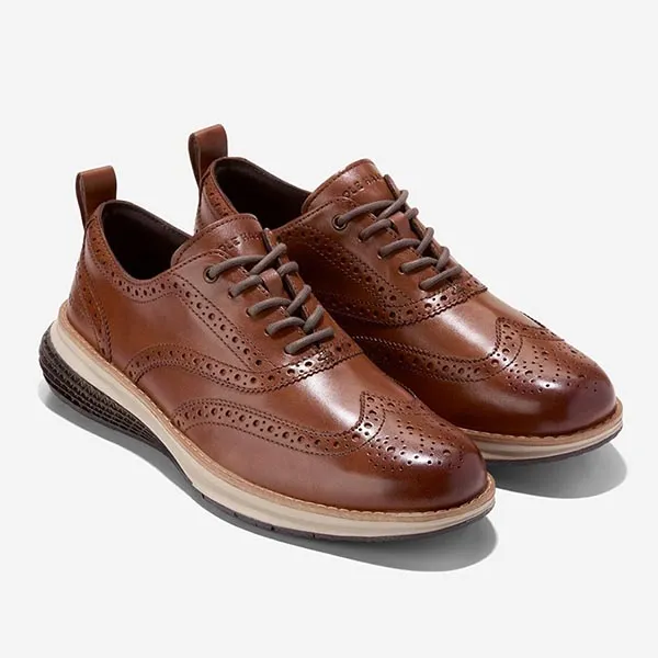 Giày Tây Nam Cole Haan Øriginal Grand Energyweave Wingtip Oxfords C40676 Màu Nâu Size 40