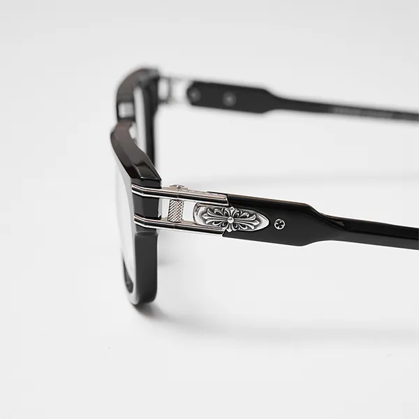 Gọng Kính Chrome Hearts Bulge Black Shiny Silver Glassess Màu Đen