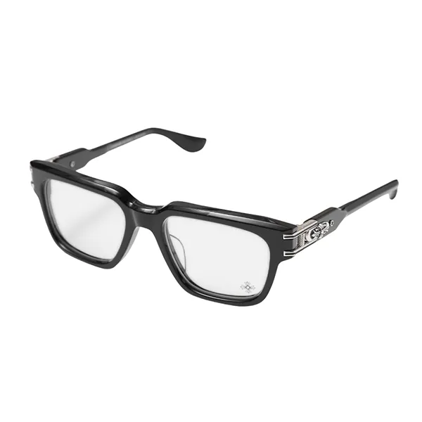 Gọng Kính Chrome Hearts Bulge Black Shiny Silver Glassess Màu Đen